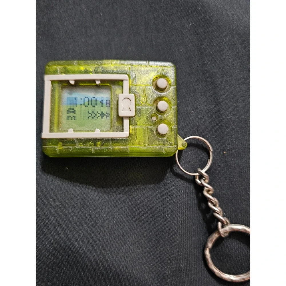 Vintage 1997 Bandai Digimon Virtual Pet Translucent Neon Green Digital Monster
